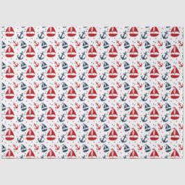 Ontwerp 1 van de rode en Navy Nautical Series Tissuepapier