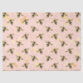 Ontwerp 1 van de roze en gouden bijenreeks tissuepapier