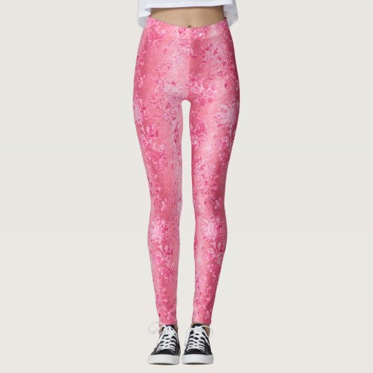 Ontwerp 1 van de roze Velvet-reeks Leggings (Voorkant)