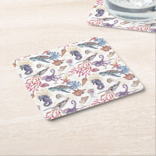 Ontwerp 1 van de samenstellingsreeks onderwater Wa Kartonnen Onderzetters