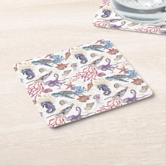 Ontwerp 1 van de samenstellingsreeks onderwater Wa Kartonnen Onderzetters (Schuin)