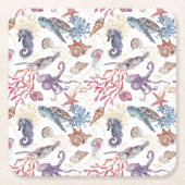 Ontwerp 1 van de samenstellingsreeks onderwater Wa Kartonnen Onderzetters (Voorkant)