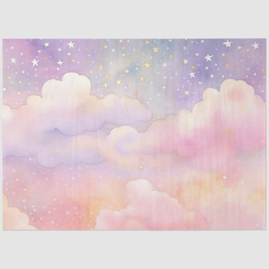 Ontwerp 1 van de Whimsical Pastel Cloud Series Tissuepapier (Voorkant)