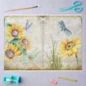 Ontwerp 1 van de Zonnebloem- en Dragonfly-serie Tissuepapier (Craft)
