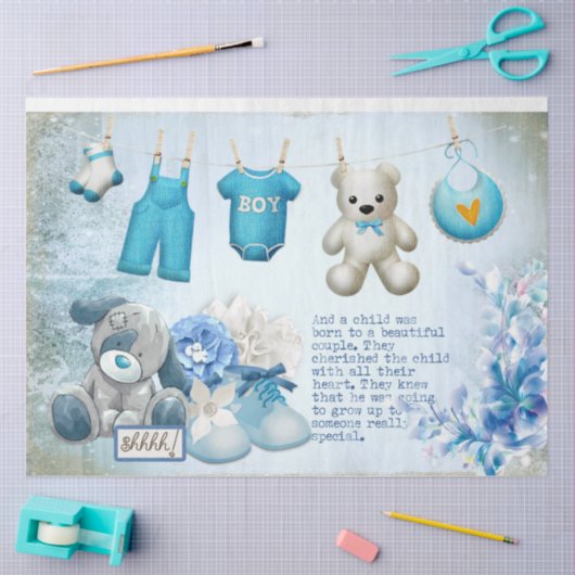 Ontwerp 1 van een babyJongassenserie Tissuepapier (Craft)