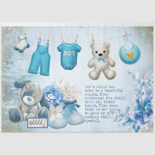 Ontwerp 1 van een babyJongassenserie Tissuepapier (Voorkant)