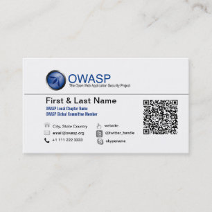 Ontwerp 1 van het Visitekaartje van OWASP met QRC