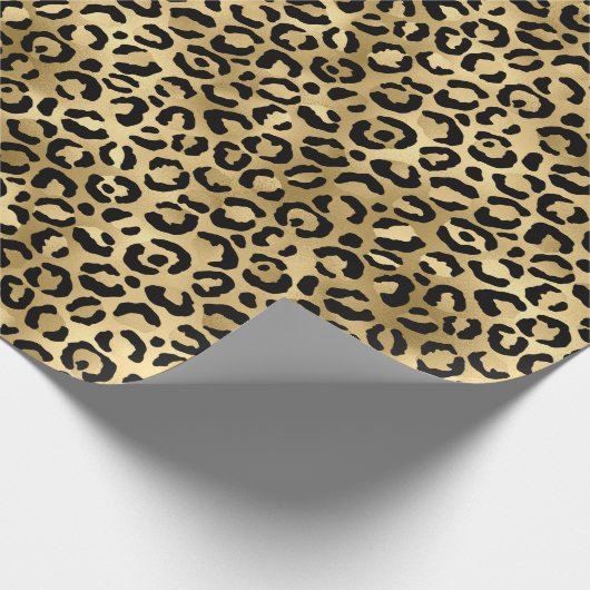 Ontwerp 2 van de blauw- en Gold-leopard-reeks Cadeaupapier (Hoek)