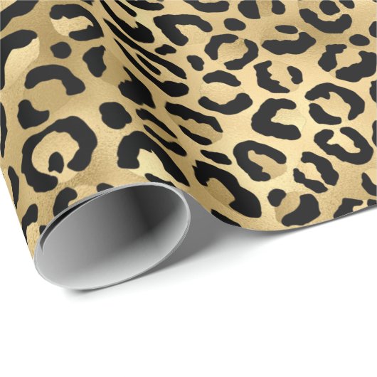 Ontwerp 2 van de blauw- en Gold-leopard-reeks Cadeaupapier (Rol Hoek)