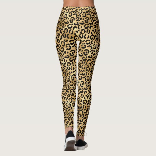 Ontwerp 2 van de blauw- en Gold-leopard-reeks Leggings (Achterkant)