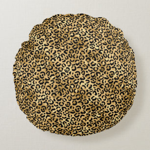 Ontwerp 2 van de blauw- en Gold-leopard-reeks Rond Kussen