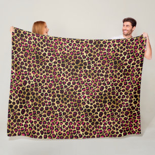 Ontwerp 2 van de Bourgogne en de Gold Leopard-reek Fleece Deken