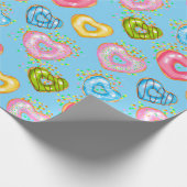 Ontwerp 2 van de Donuts Sweet & Bright Donuts-reek Cadeaupapier (Hoek)