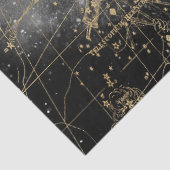 Ontwerp 2 van de Gold- en zwarte sterrenkaart Tissuepapier (Detail)