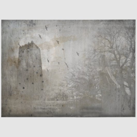 Ontwerp 2 van de Gothic Castle-reeks Tissuepapier (Voorkant)