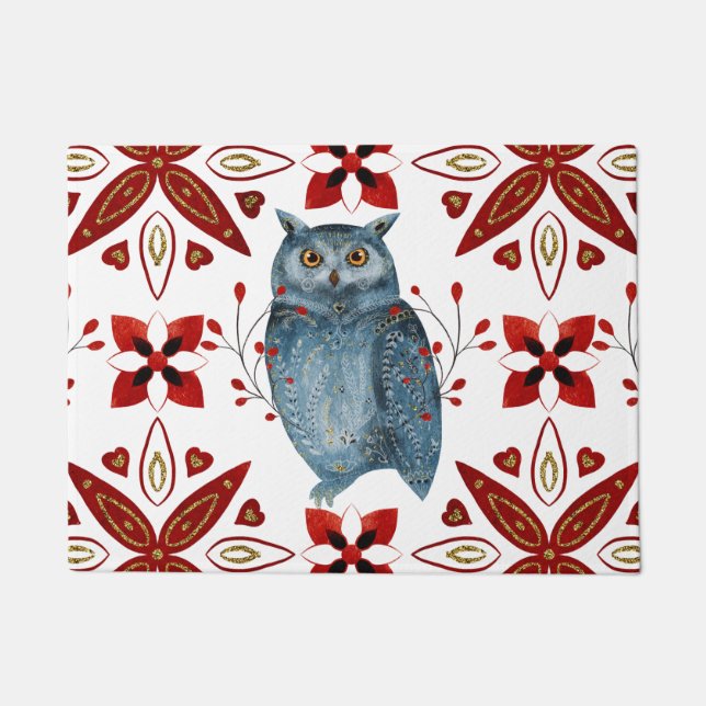 Ontwerp 2 van de KerstNoordse Tegel reeks Deurmat (Voorkant)