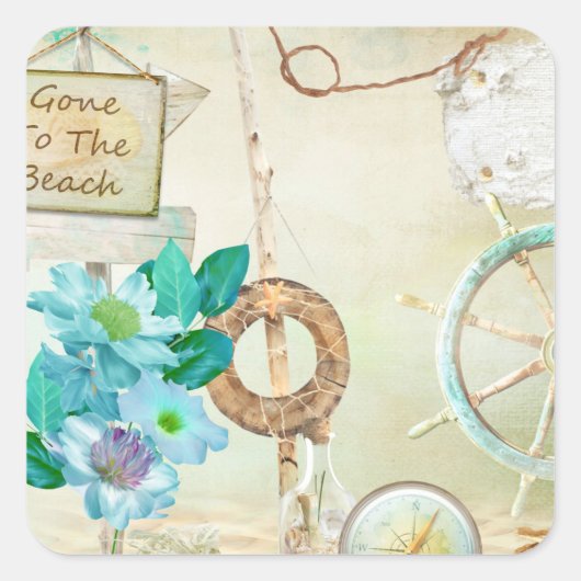 Ontwerp 2 van de Nautische Reeks Vierkante Sticker (Voorkant)