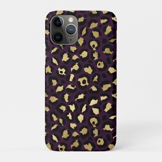 Ontwerp 2 van de Paarse en Gold Leopard-reeks Case-Mate iPhone Case (Achterkant)