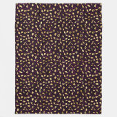 Ontwerp 2 van de Paarse en Gold Leopard-reeks Fleece Deken (Voorkant)