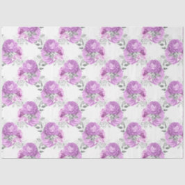 Ontwerp 2 van de Paarse en Zilveren Floral Reeks Tissuepapier