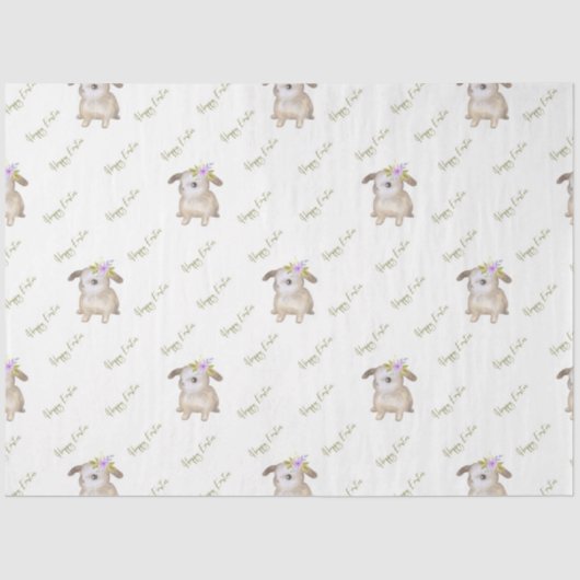 Ontwerp 2 van de Pasen van de Bunny Tissuepapier (Voorkant)