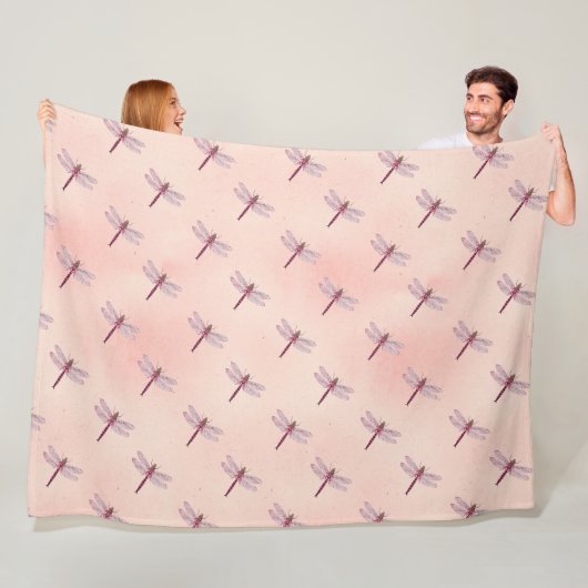  ontwerp 2 van de Reeks Dragonflies Fleece Deken (In situ)