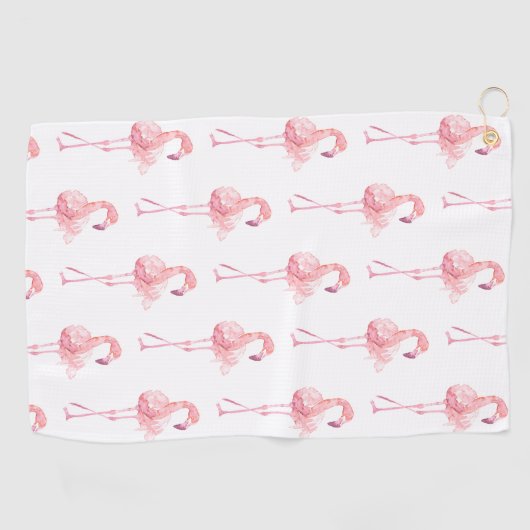 Ontwerp 2 van de Reeks van de Flamingo van de Tend Golfhanddoek (Horizontaal)