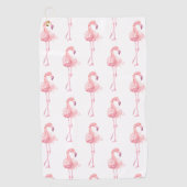 Ontwerp 2 van de Reeks van de Flamingo van de Tend Golfhanddoek (Voorkant)