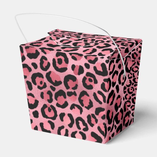 Ontwerp 2 van de roze en goudluipaard bedankdoosjes (Achterkant)