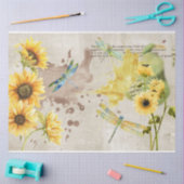 Ontwerp 2 van de Zonnebloem- en Dragonfly-serie Tissuepapier (Craft)