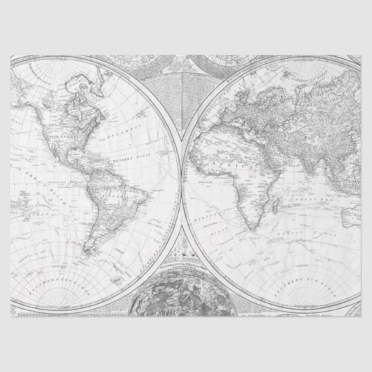 Ontwerp 2 van de zwarte en Witte Digitale Kaart Re Tissuepapier (Voorkant)