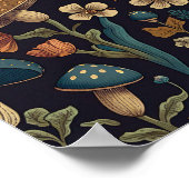 Ontwerp 2 van paddenstoel en bloemenpatroon poster (Hoek)