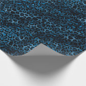 Ontwerp 3 van de blauw- en Gold-leopard-reeks Cadeaupapier (Hoek)