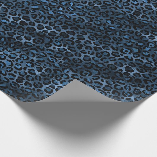 Ontwerp 3 van de blauw- en Gold-leopard-reeks Cadeaupapier (Hoek)