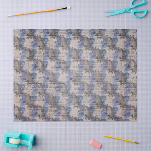 Ontwerp 3 van de blauwe bijenreeks tissuepapier (Craft)