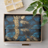 Ontwerp 3 van de blauwe en goudtijgerreeks tissuepapier (Geschenk)