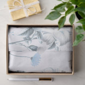 Ontwerp 3 van de Blauwe Floral Reeks Tissuepapier (Geschenk)