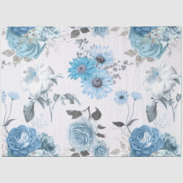 Ontwerp 3 van de Blauwe Floral Reeks Tissuepapier