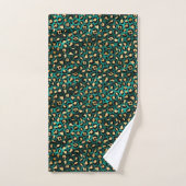Ontwerp 3 van de blauwgroen en Gold Leopard-reeks Bad Handdoek (Handdoek)