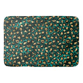 Ontwerp 3 van de blauwgroen en Gold Leopard-reeks Badmat (Voorkant)