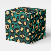 Ontwerp 3 van de blauwgroen en Gold Leopard-reeks Bedankdoosjes (Voorkant Zijde)