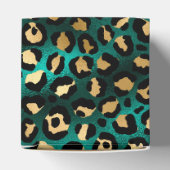 Ontwerp 3 van de blauwgroen en Gold Leopard-reeks Bedankdoosjes (Bovenkant)