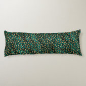 Ontwerp 3 van de blauwgroen en Gold Leopard-reeks Lichaamskussen (Achterkant)