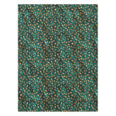 Ontwerp 3 van de blauwgroen en Gold Leopard-reeks Tafelkleed (Voorkant)