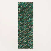 Ontwerp 3 van de blauwgroen en Gold Leopard-reeks Yogamat (Voorkant)