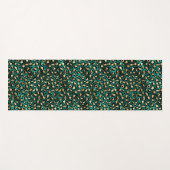 Ontwerp 3 van de blauwgroen en Gold Leopard-reeks Yogamat (Voorkant (horizontaal))