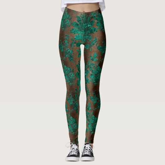 Ontwerp 3 van de Blauwgroen Velvet-reeks Leggings (Voorkant)