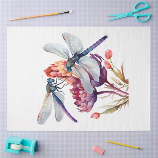 Ontwerp 3 van de Dragonfly-Waterverf Tissuepapier (Craft)