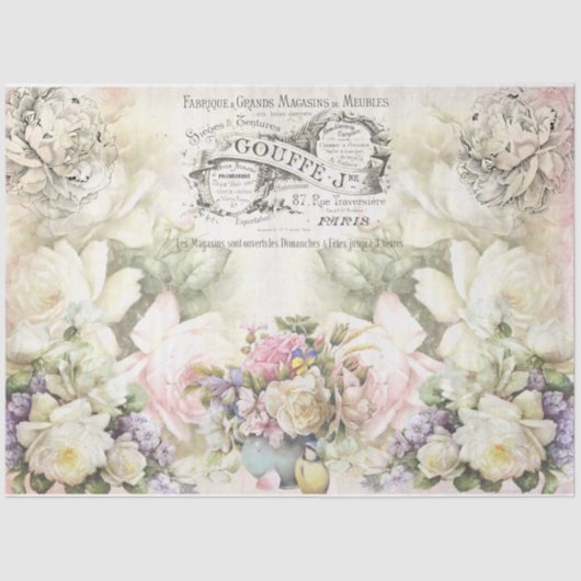 Ontwerp 3 van de grafische Collage van Shabby Chic Tissuepapier (Voorkant)