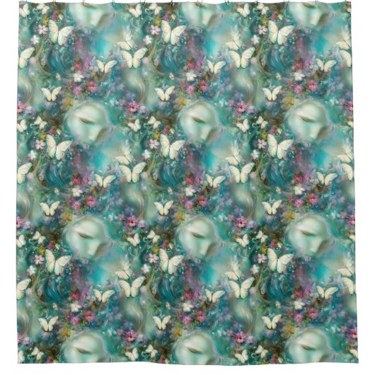 Ontwerp 3 van de Mytical Butterfly-reeks Douchegordijn (Voorkant)